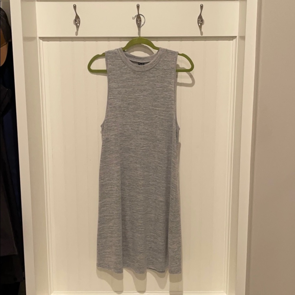 Gray sleeveless dress from local boutique